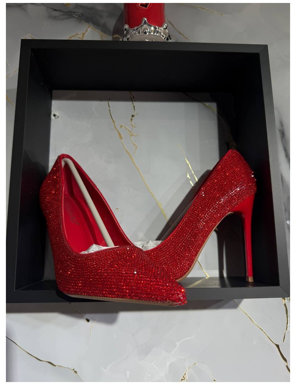 Décolleté brillantinato rosso