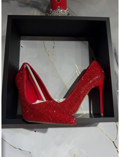 Décolleté brillantinato rosso