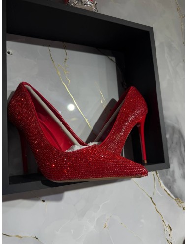 Décolleté brillantinato rosso