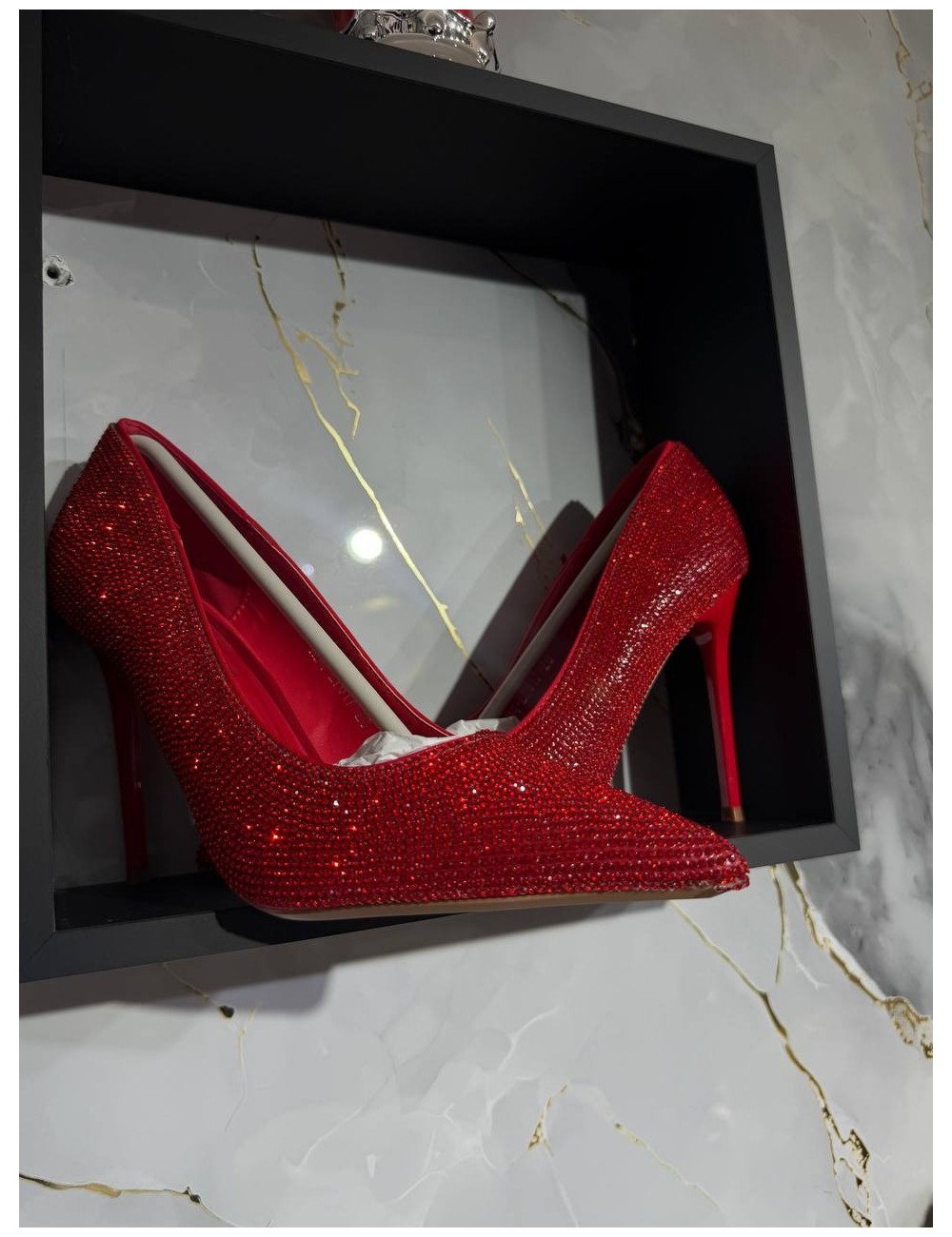 Décolleté brillantinato rosso