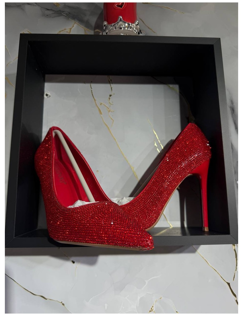 Décolleté brillantinato rosso