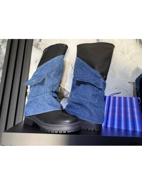 Stivale alto di jeans