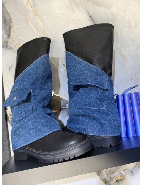 Stivale alto di jeans