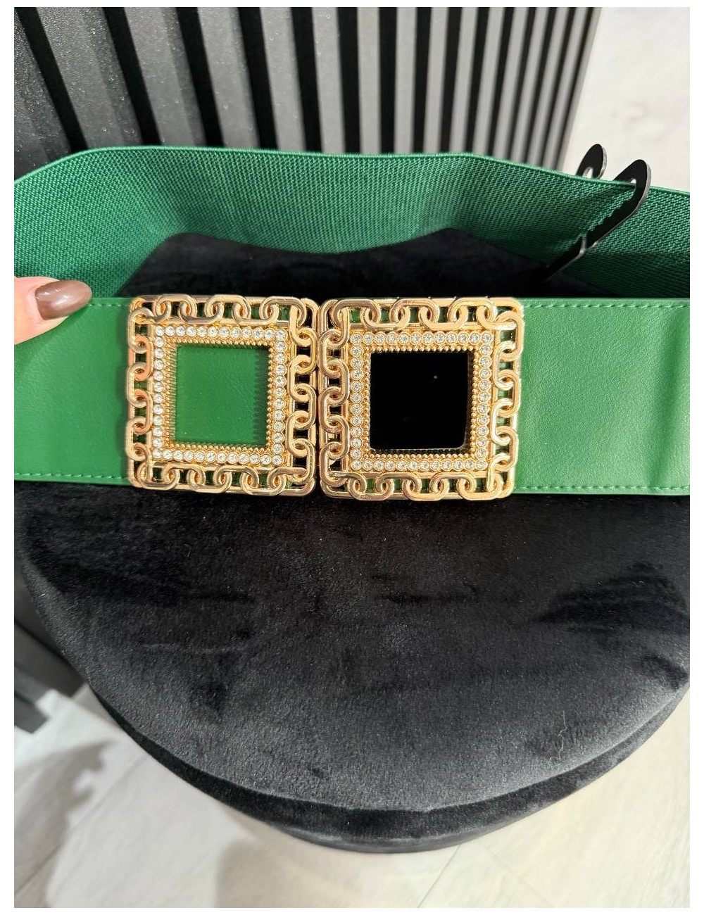 Cintura elastica con cinturino oro