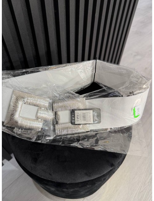 Cintura elastica con cinturino argento