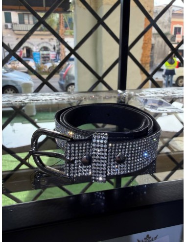 Cintura nera brillantinata