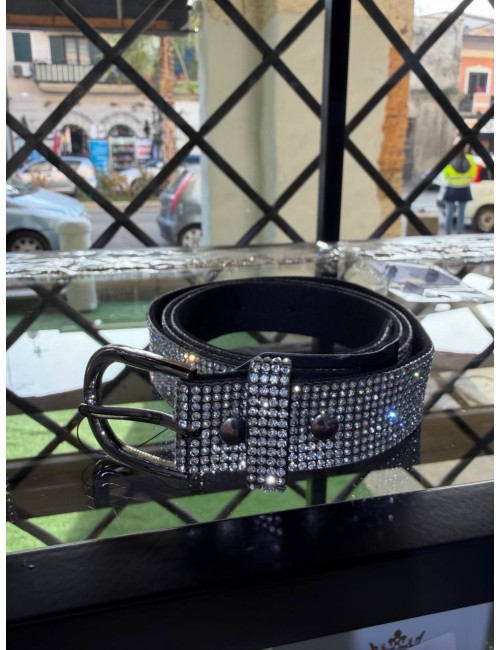 Cintura nera brillantinata
