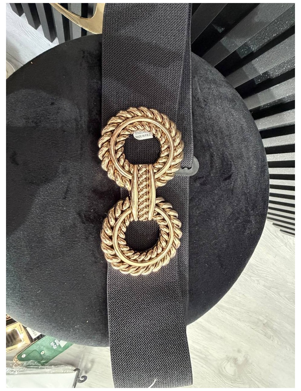 Cintura elastica con cinturino oro