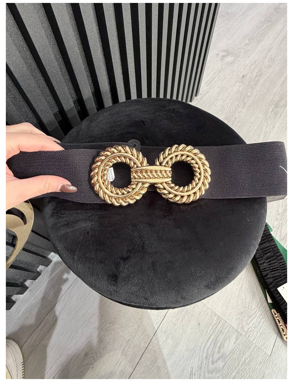 Cintura elastica con cinturino oro