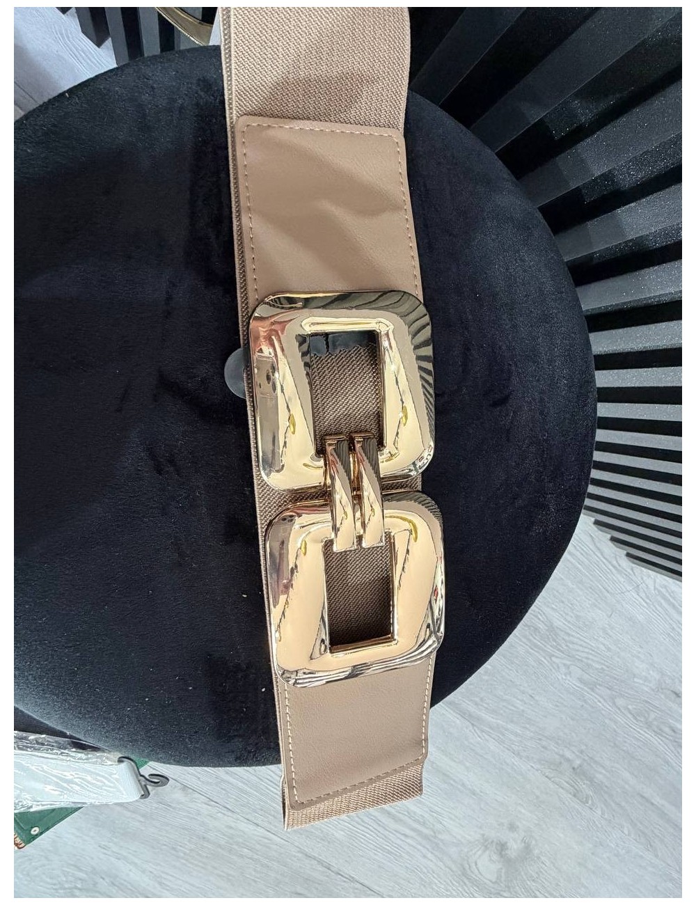 Cintura elastica con cinturino oro