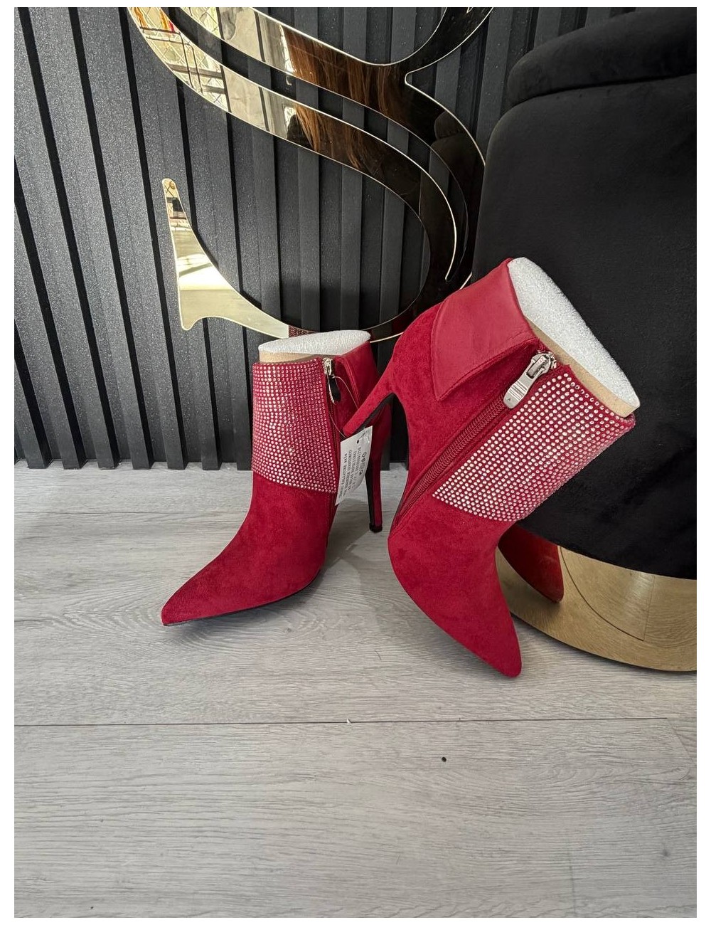 Stivaletto bordeaux con tacco