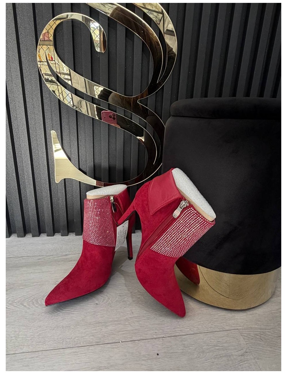 Stivaletto bordeaux con tacco