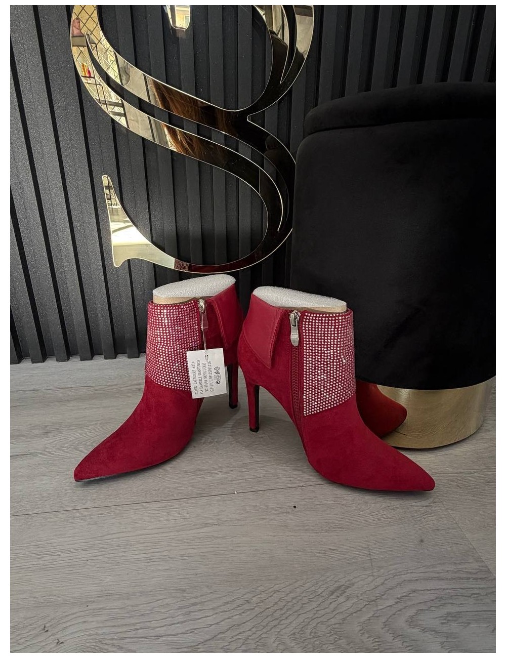 Stivaletto bordeaux con tacco